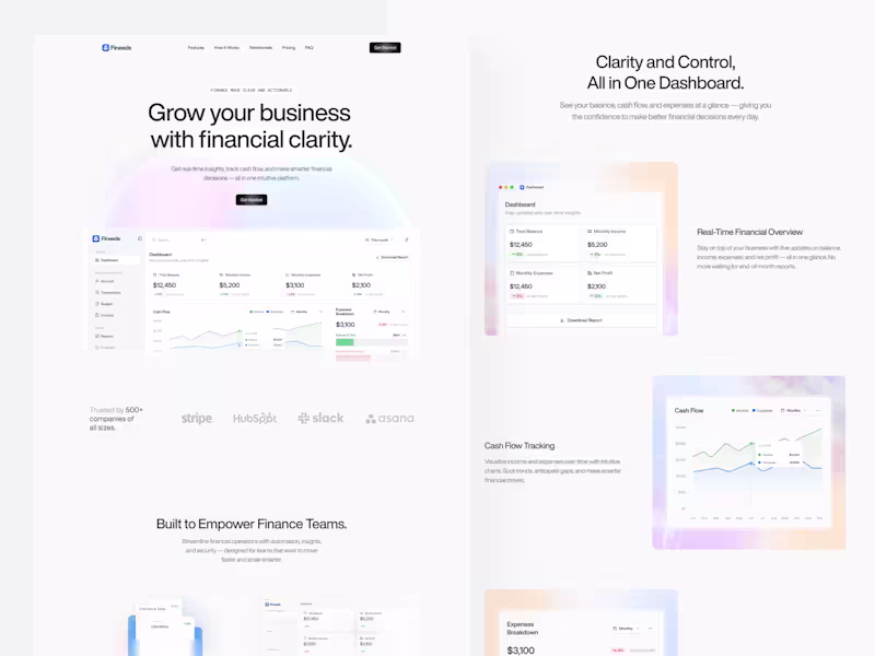Cover image for Website Design -  Finance Management SaaS