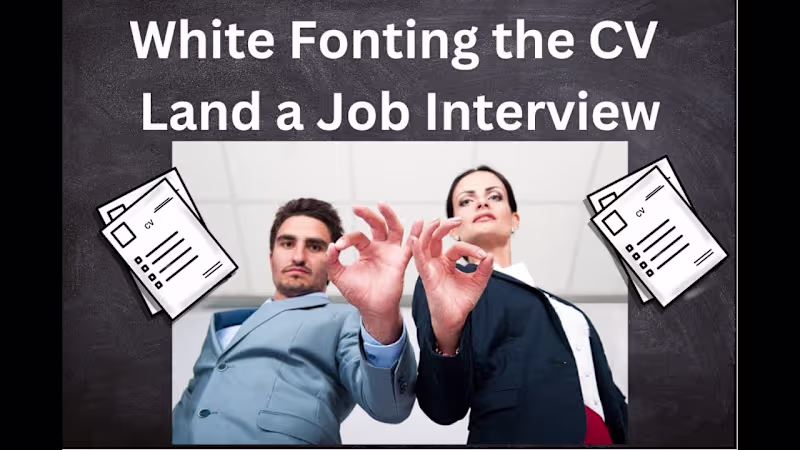 Cover image for White Fonting can Land You a Job Interview - YouTube