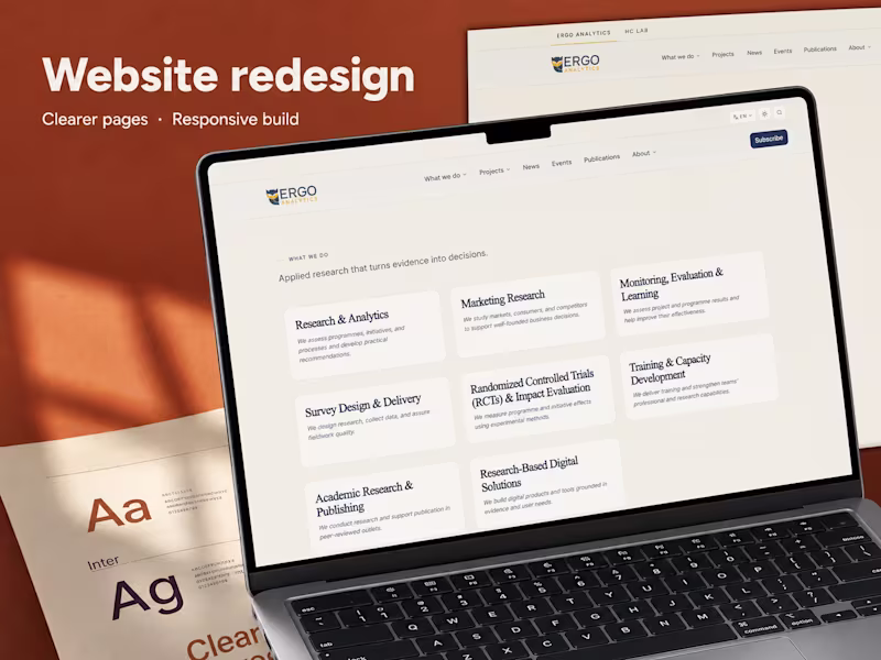 Cover image for Website redesign and responsive front-end development
