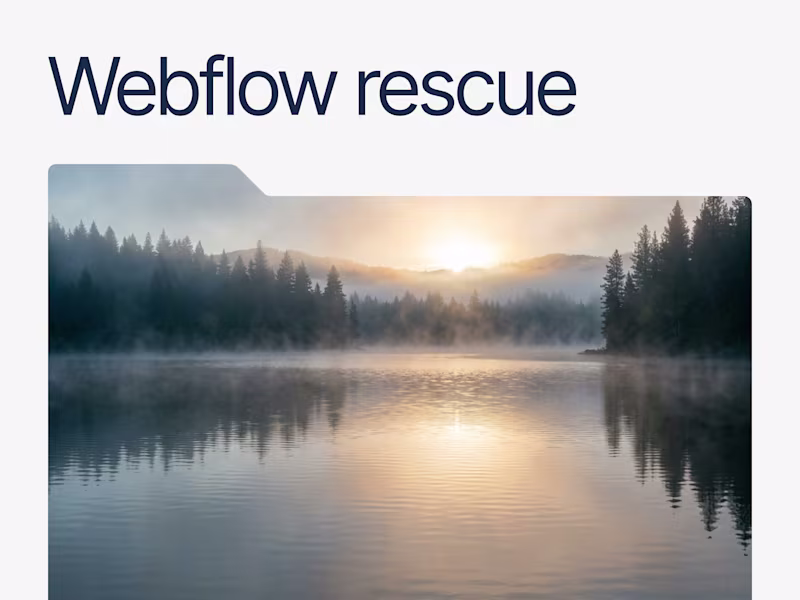 Cover image for Webflow Rescue — Fix + Clean Up an Existing Build