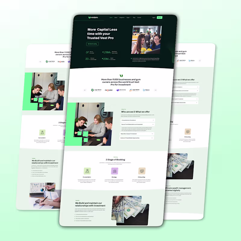 Cover image for Vestpro – Investment & Wealth Management Website Design