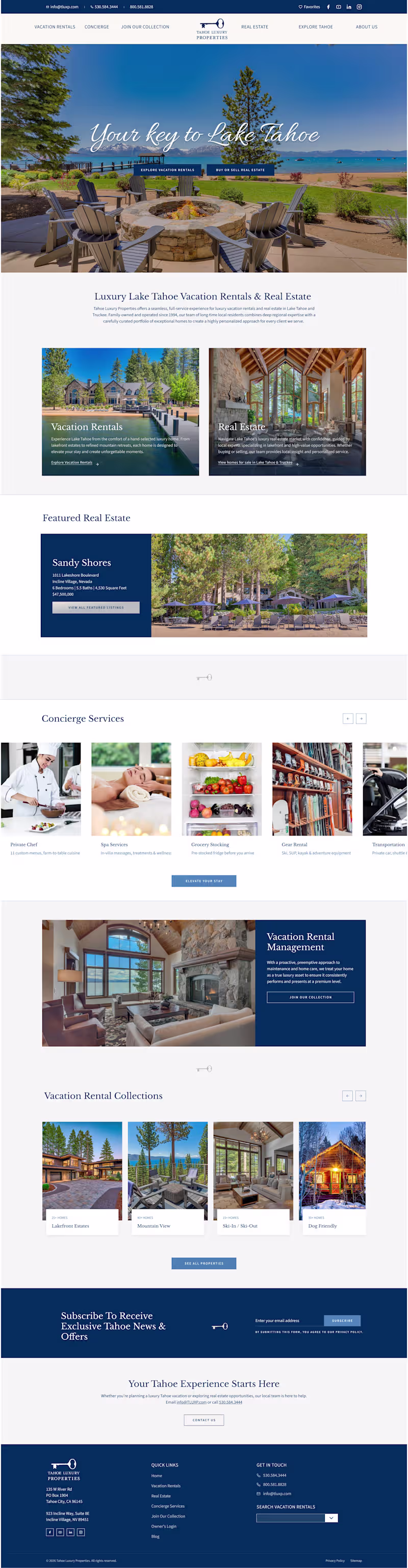 Cover image for Tahoe Luxury Properties — Vacation Rental & Real Estate Website