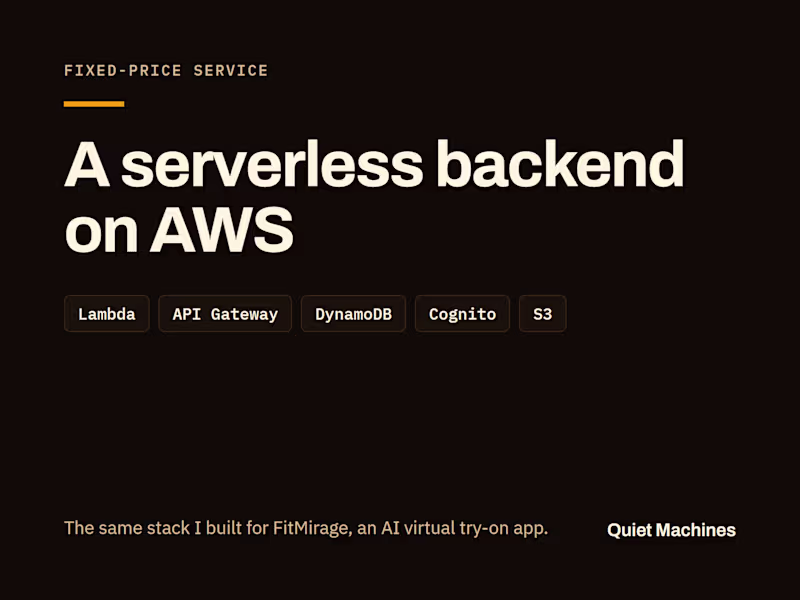 Cover image for A serverless backend on AWS for your app
