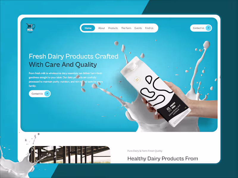Cover image for Modern Dairy Brand Website Design
