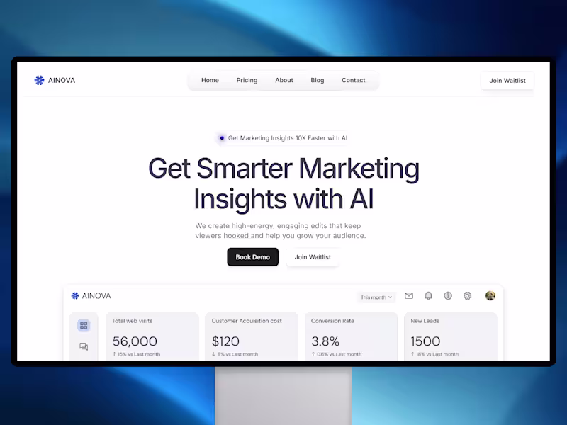 Cover image for AINOVA - AI B2B SaaS Website Design and Development