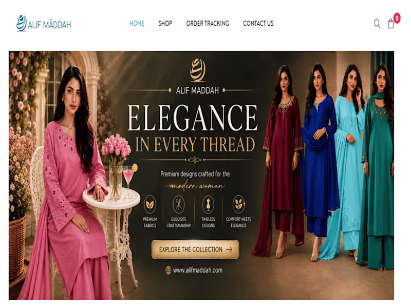 Cover image for Alif Maddah — E-Commerce Fashion Store Development