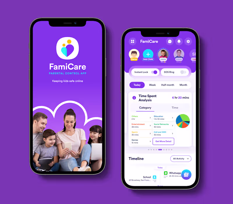 Cover image for Famicare - Parental Control App :: Behance