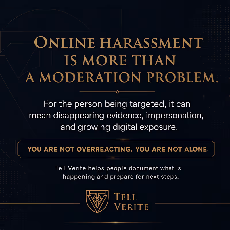 Cover image for Online Harrassment Support, Investigation, Evidence Gathering