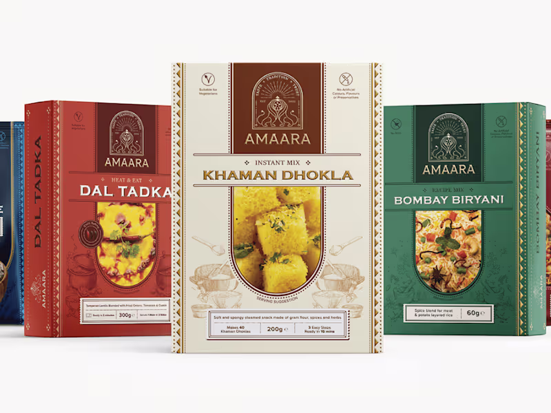Cover image for Amaara, UK-based FMCG Brand | Brand Identity & Package Design
