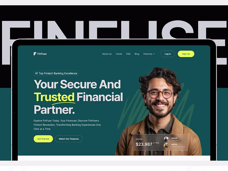 Cover image for Fintech Landing Page UI Website Design