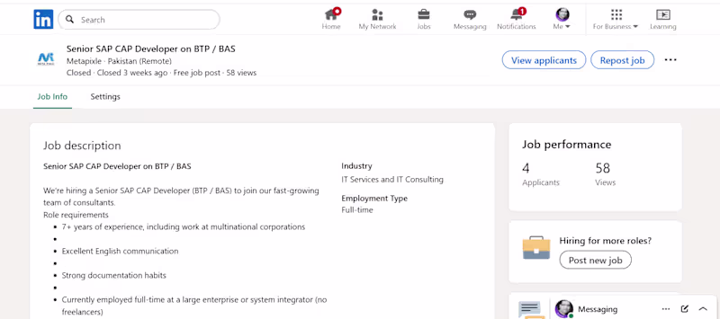 Cover image for job posting on linkedin for a cleint