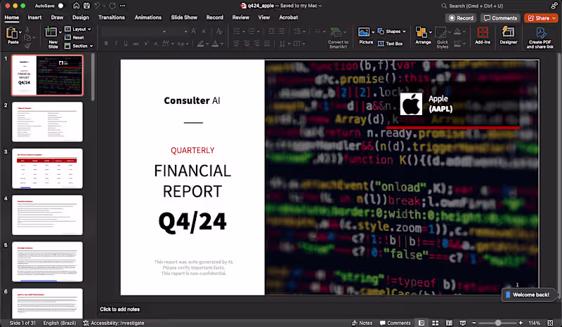 Cover image for AI-Generated Quarterly Financial Reports at Scale 
