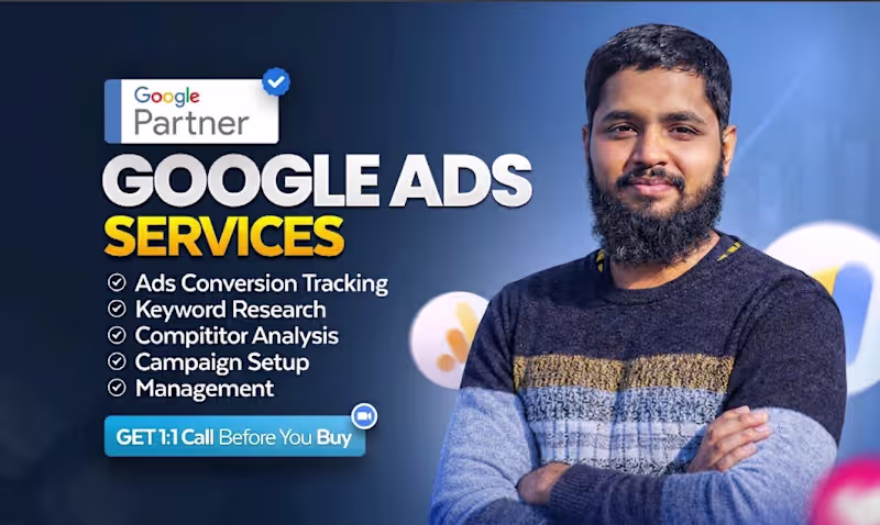 Cover image for Google search PPC , Pmax and display ads campaign