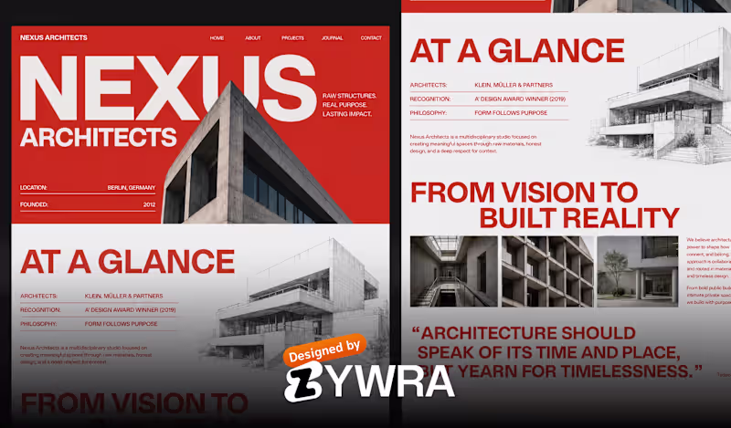 Cover image for Modern Architecture Studio Website UI
