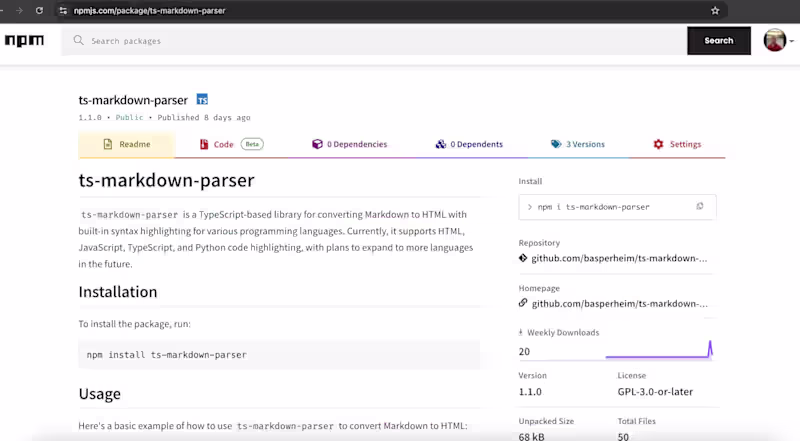 Cover image for Published an NPM Package That Converts Markdown to HTML