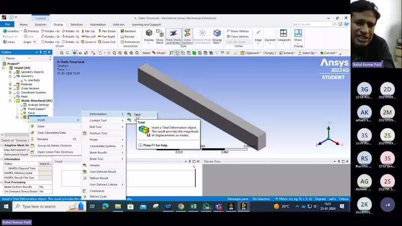 Cover image for Ansys beam Analysis Part 2 by Rahul K Patil - YouTube