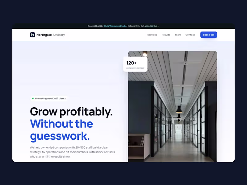 Cover image for Northgate Advisory: consulting firm website (example build)