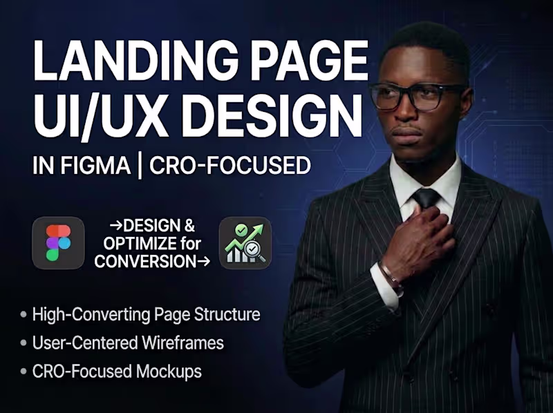 Cover image for Landing Page UI/UX Design in Figma | CRO-Focused