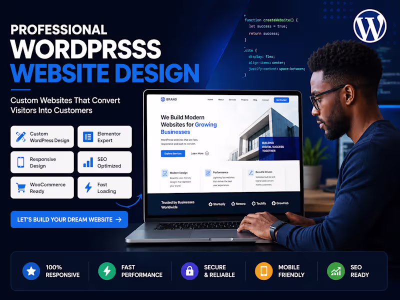 Cover image for I will design WordPress Website for Businesses & Startups