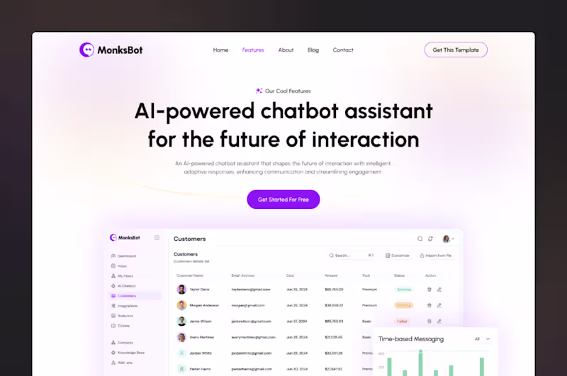 Cover image for MonksBot: AI Chatbot Platform Built with Framer