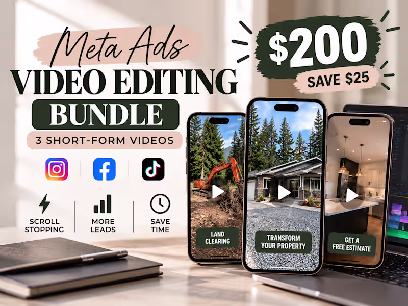 Cover image for Meta Ads Video Editing Bundle | 3 Short-Form Videos
