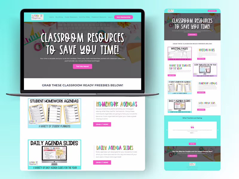 Cover image for Kajabi Website Design for The Ready Set Classroom