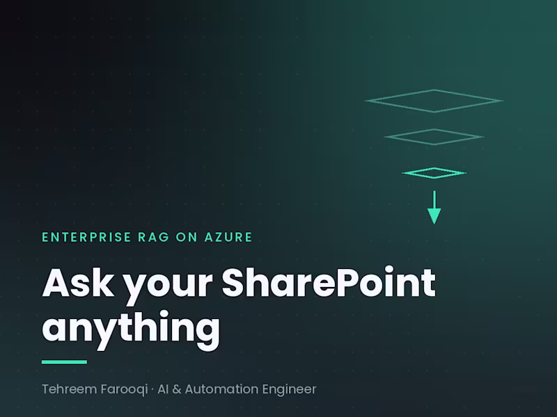 Cover image for Enterprise RAG on Azure: Ask Your SharePoint Anything