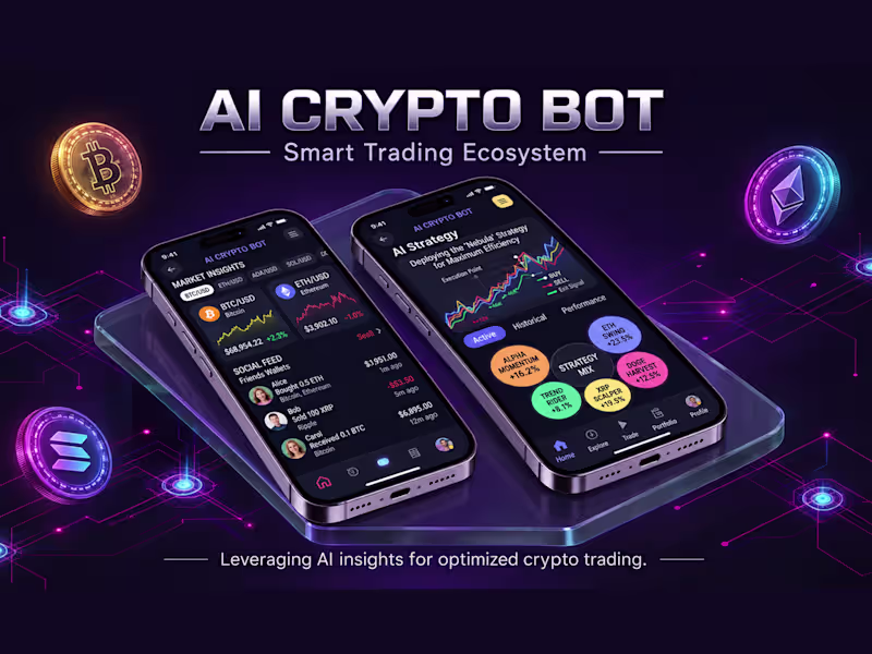 Cover image for AI Crypto Bot — Crypto Trading App Design & Development