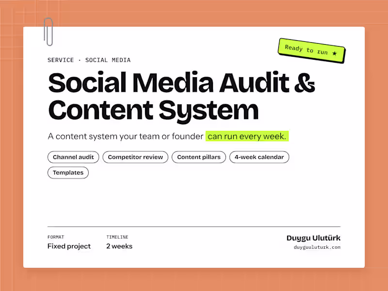 Cover image for Social Media Audit & Content System