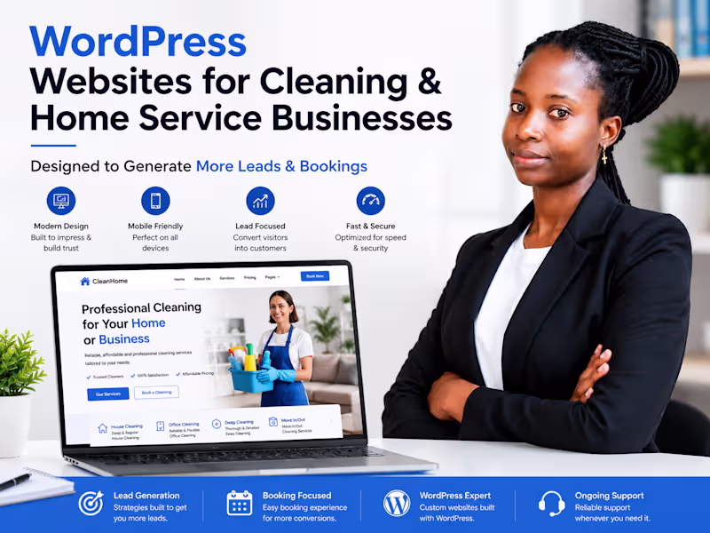 Cover image for WordPress Website Design for Cleaning & Home Service Businesses