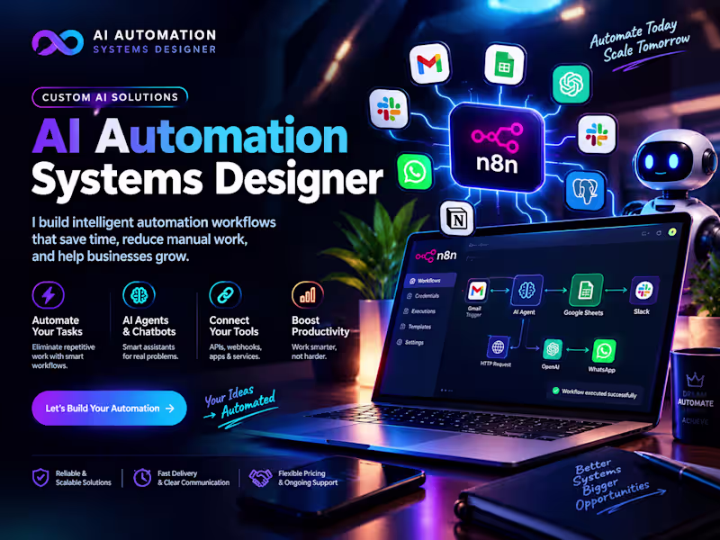 Cover image for I Will Build AI Automations & n8n Workflows