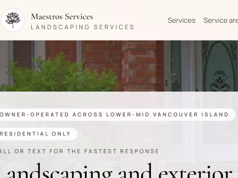 Cover image for Maestro Services — Landscaping Website & Local Growth Platform
