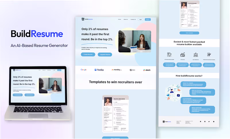 Cover image for Resume Builder Landing Page :: Behance