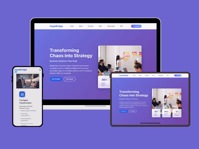 Cover image for HopeBridge Ltd Portfolio Website Development