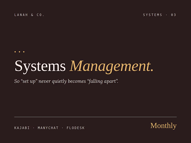 Cover image for Systems Management – Monthly Backend Support for Coaches