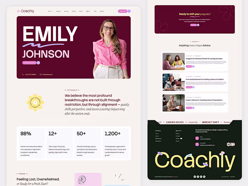 Cover image for Coachly - Life Coaching Framer and Wix Studio Template