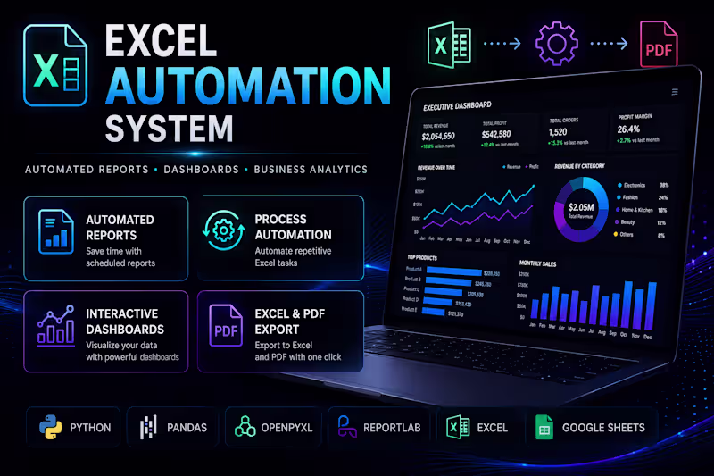 Cover image for Python Automation for Excel, Reports & Business Workflows
