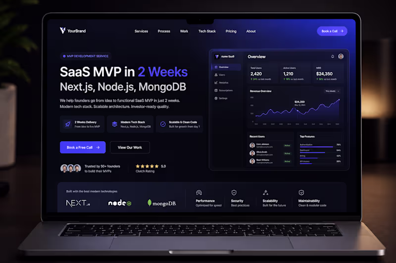 Cover image for SaaS MVP in 2 weeks — Next.js, Node.js, MongoDB
