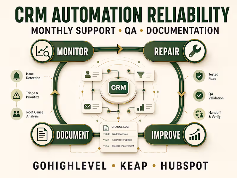Cover image for CRM Automation Reliability & Operations Support