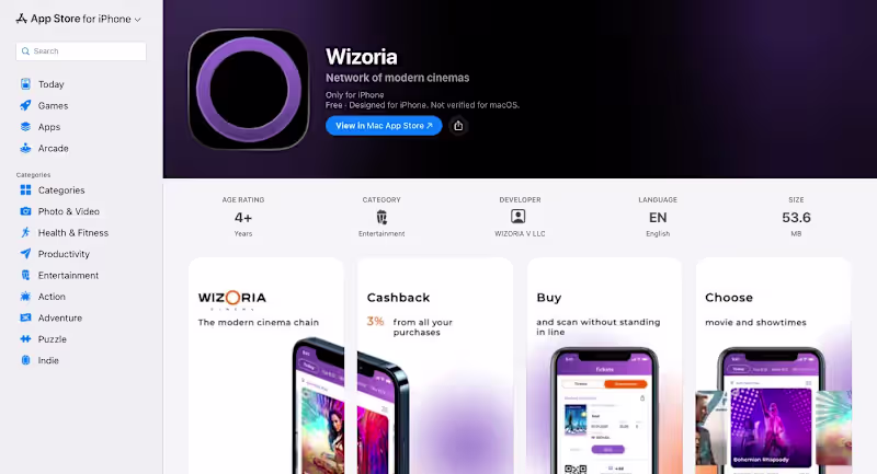 Cover image for Wizoria Cinema App Development