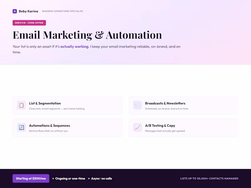 Cover image for Email Marketing & Automation Management