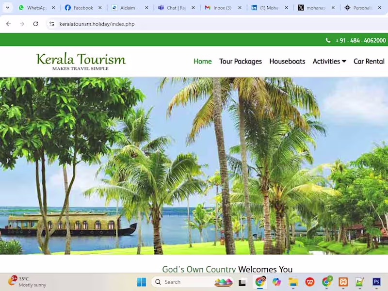Cover image for Kerala Tourism - Customized Tours and Travel packages