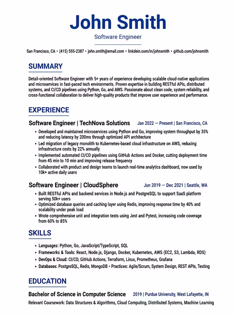 Cover image for I will ATS Professional Resume and  Cover Letter