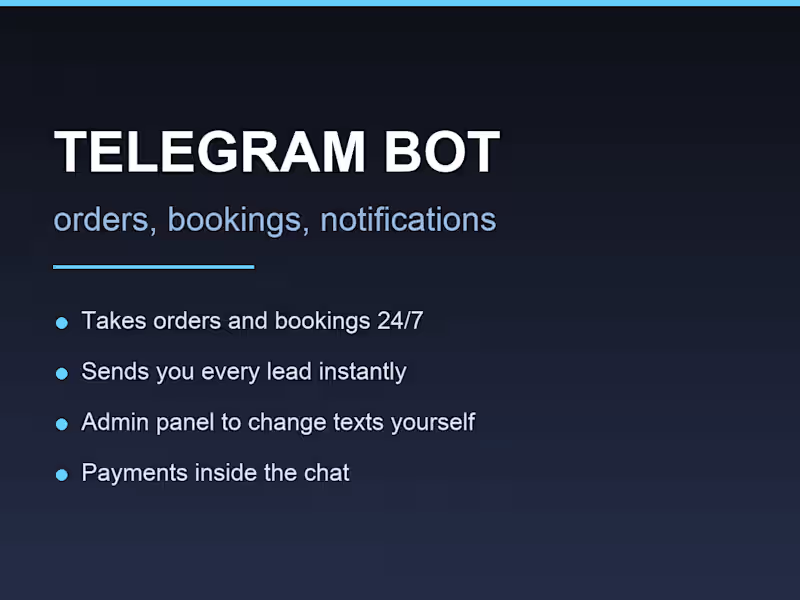 Cover image for Telegram Bot That Takes Orders While You Sleep