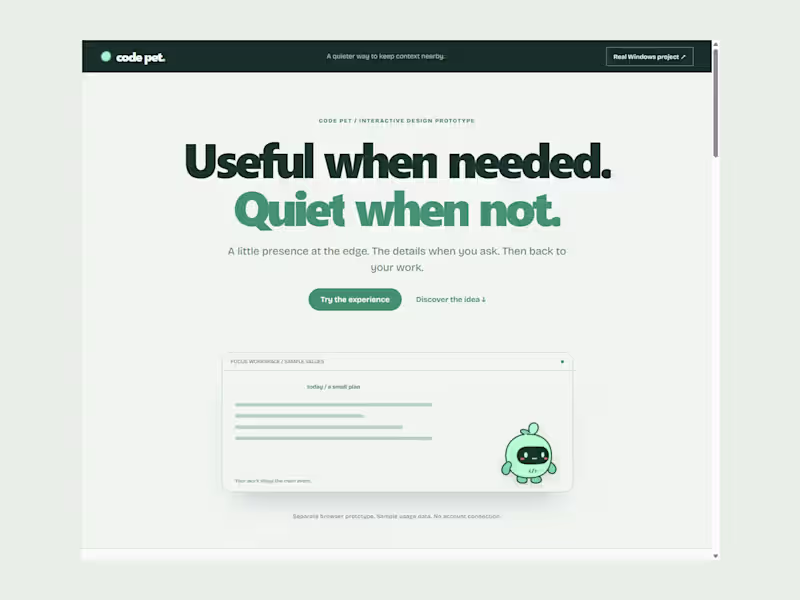 Cover image for Code Pet — Interactive Desktop Companion