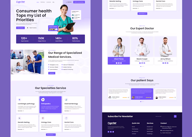Cover image for Doctor Health Care || Landing page design || Figma