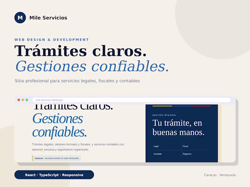 Cover image for Mile Servicios — Professional website