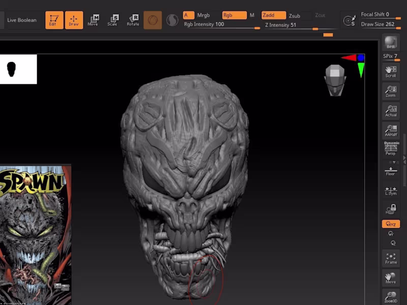 Cover image for A Spawn Head I Modeled for Jaime Roa.