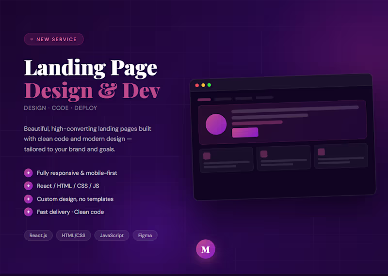 Cover image for Landing Page Design & Development