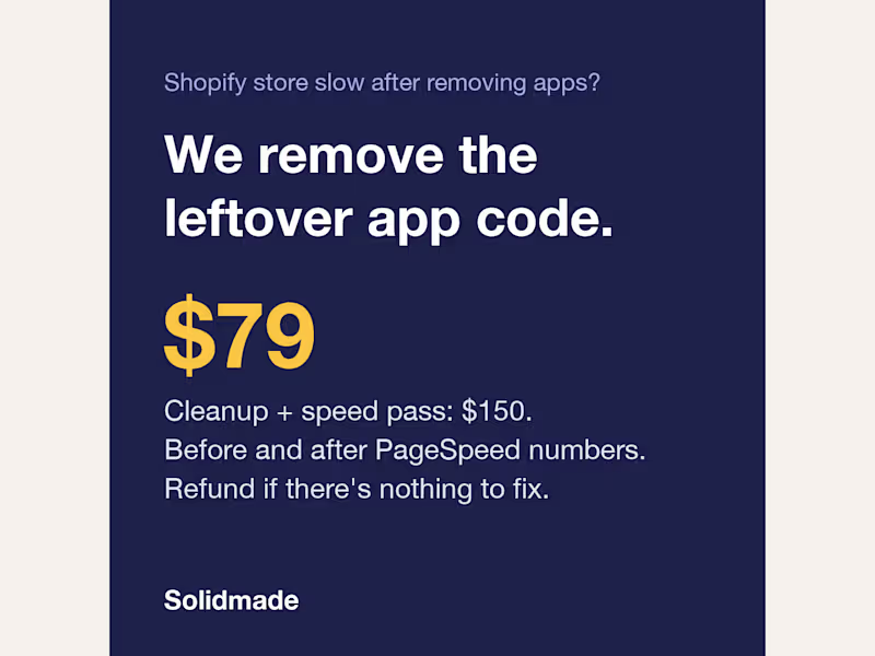 Cover image for Shopify speed and leftover app code cleanup